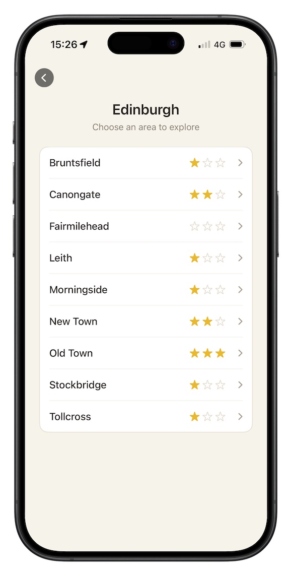 Choosing a sub-locality